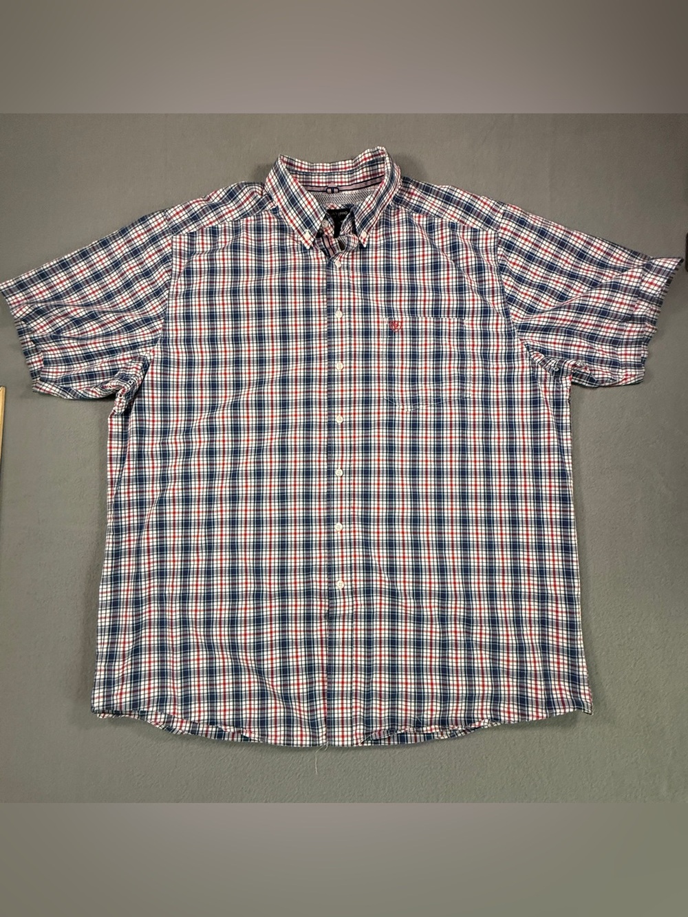 Ariat Men’s Red, White & Blue Plaid Button-Down Shirt